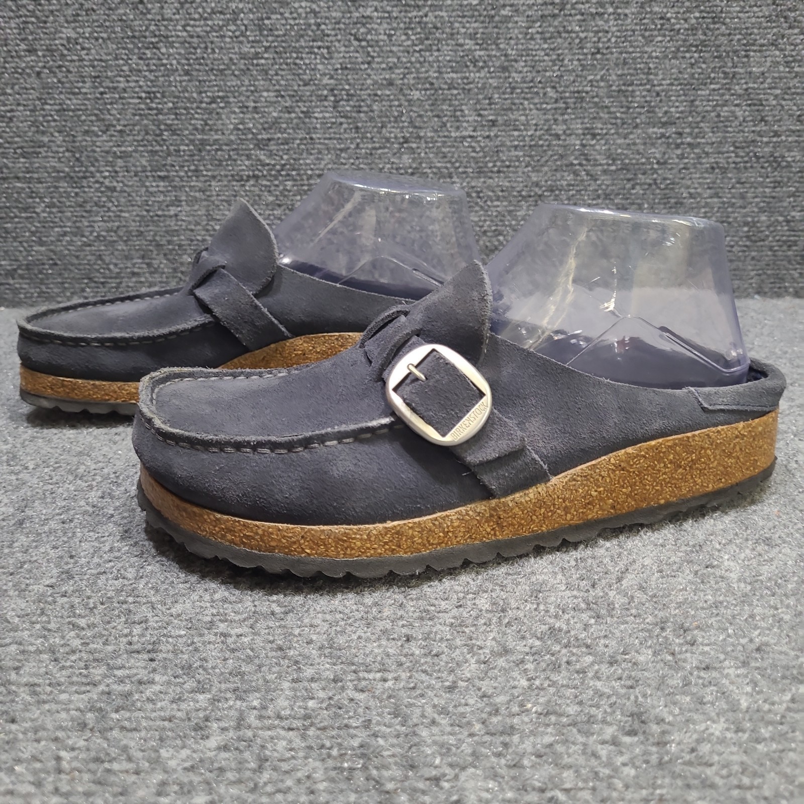 Birkenstock Buckley Blue Grey Suede Clog Cork Shoes Women’s Size EU 37 / US 6