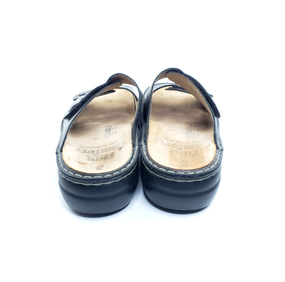 Finn Comfort Sansibar Womens Slide Sandals Gray Leather Comfort EU 37 US 6