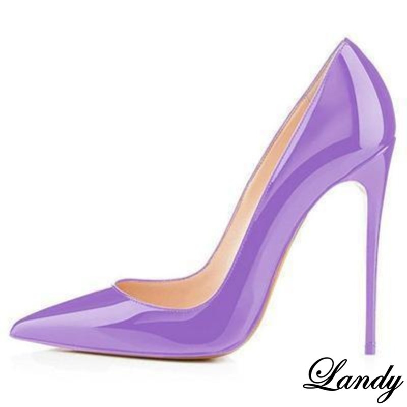 Womens High Heel Stiletto Pointed Toe Shiny Faux Leather Party Shoes Banquet Hot