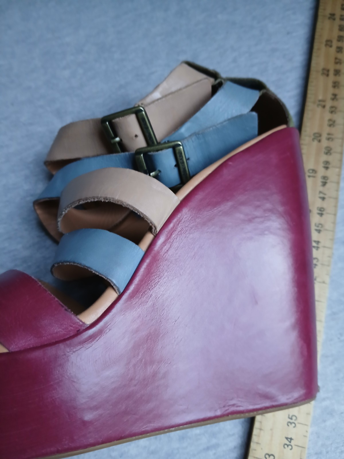Kork Ease Sandals 7.5 Tall Wedge Colorful Bohemian Boho Beach Leather Comfort