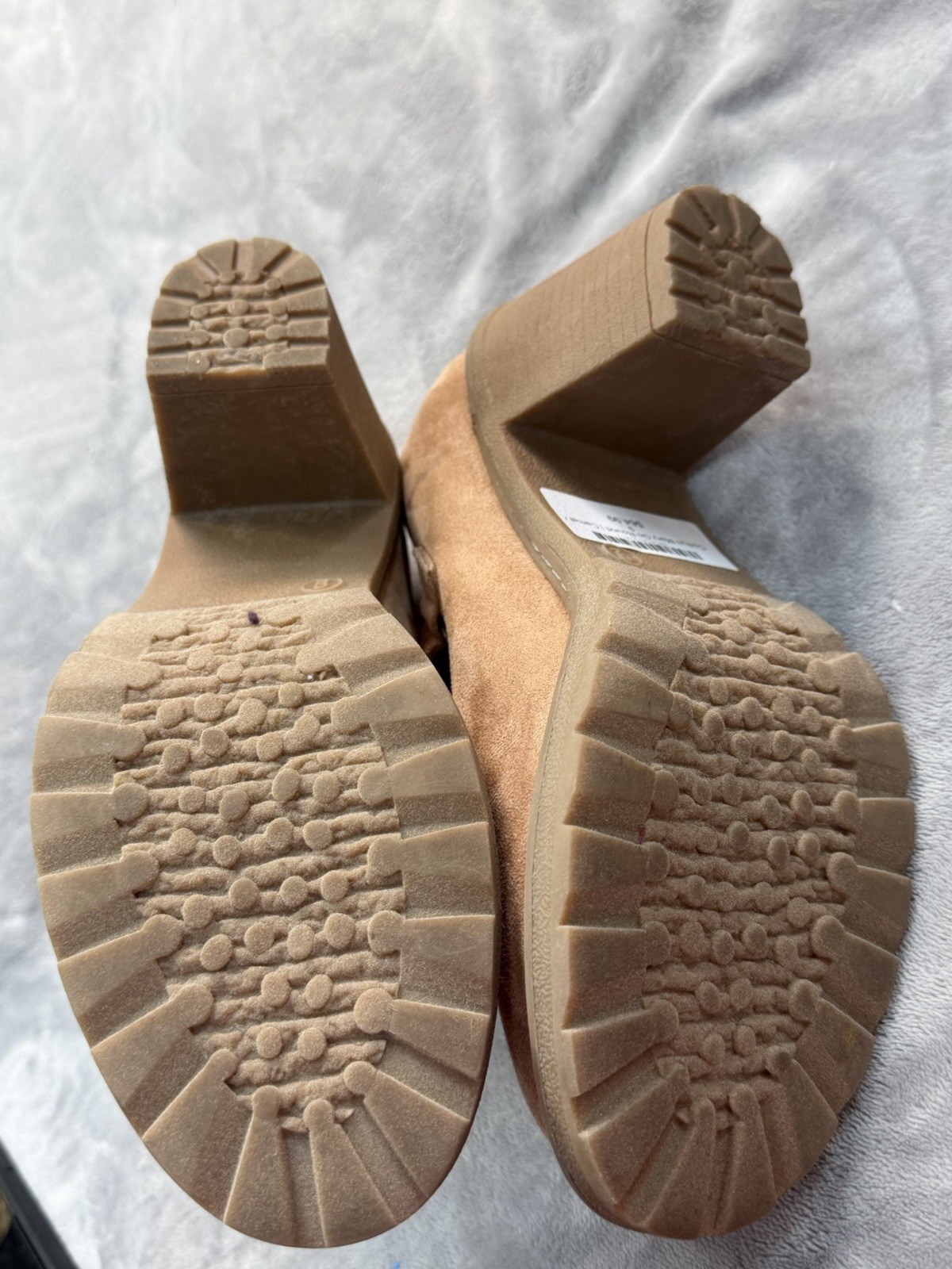 Corkys Camel Suede Mary Jane Heels Round Toe Hook & Loop Ankle Strap US 9
