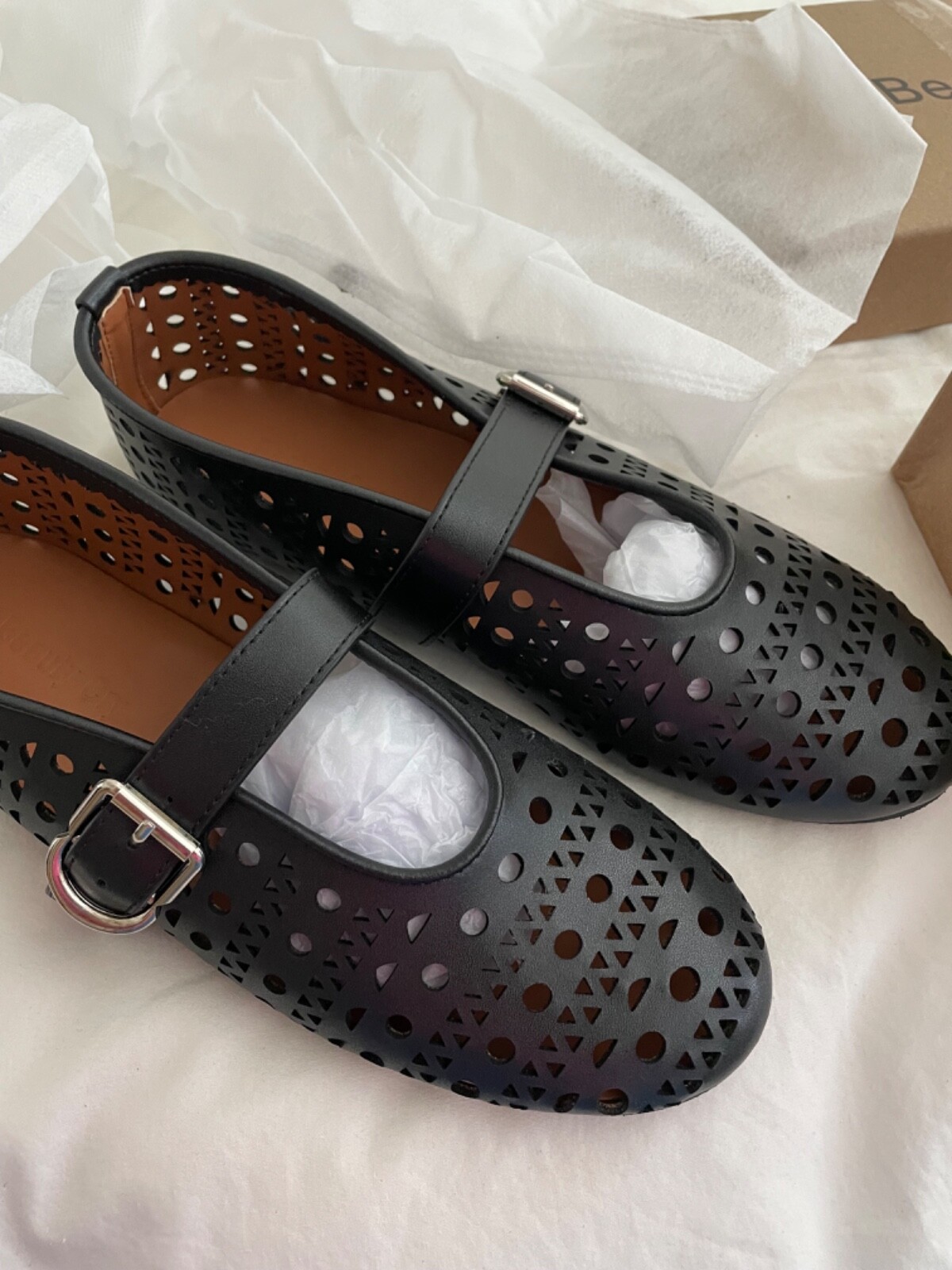 Black Flats Ballet Women’s 8 Beauty Cry Mesh Mary Jane Dressy Casual Daily Shoes