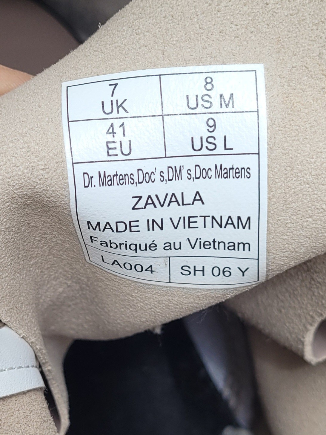 Dr Martens Zavala Beige/Taupe Lace Up Combat Boots W UK7/US9 M US8/EU41