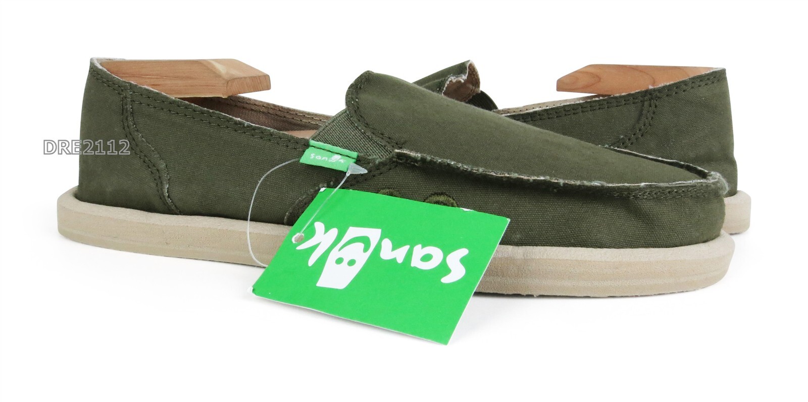 Sanuk Donna Daily Dark Olive Sidewalk Surfer Shoes Womens Size 10 -NEW-