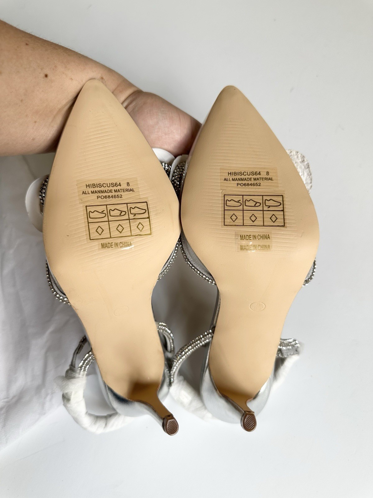 Fashion Nova 8 Covered in Diamonds Clear Elegant Silver Stiletto High Heels