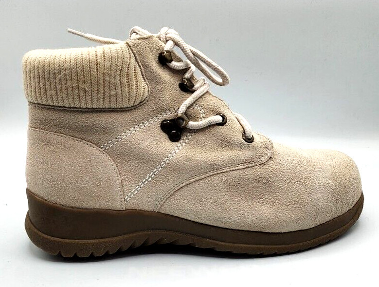 Wanderlust Ankle Boots Boston Winter T10459 Beige Suede Hiking Granolagirl 8.5 W
