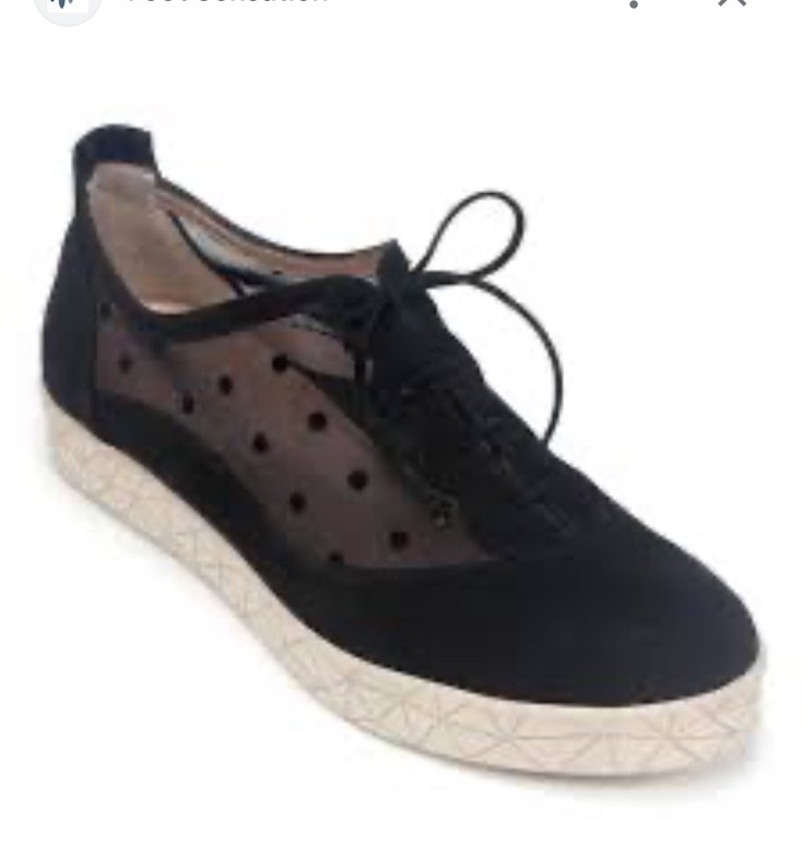 BeautiFeel Zhuri Black Polka Dot Suede Mesh Combi Cushioned Anti-slip 40 9