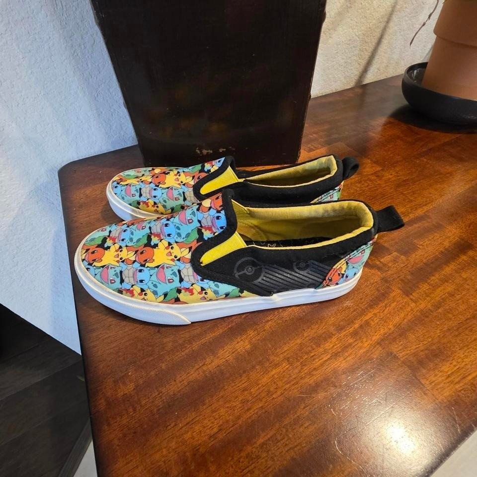 Pokemon multicoloured slip on trainers shoe size 4