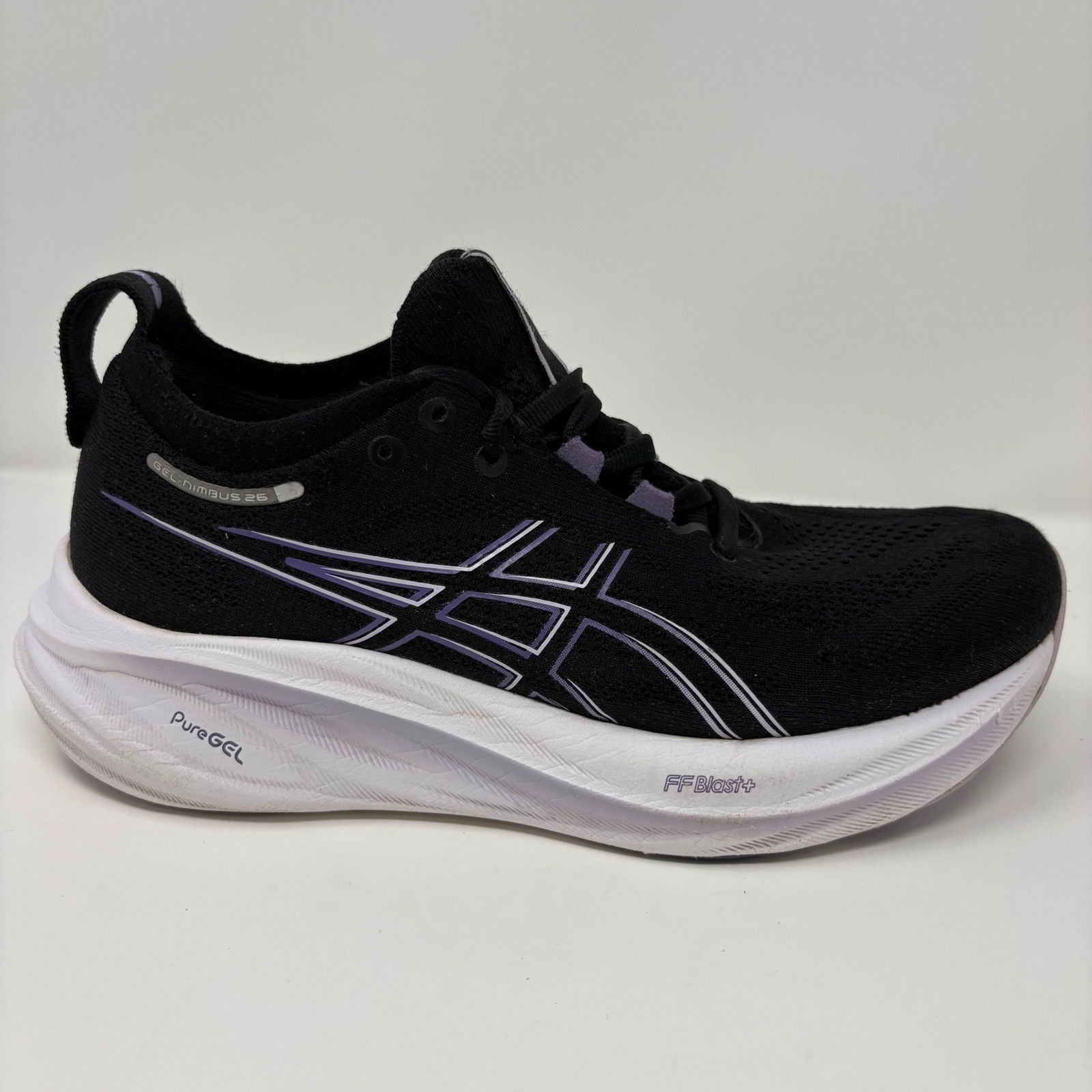 ASICS Gel-Nimbus 26 Women’s Size 7.5 Black Running Shoes (1012B601)