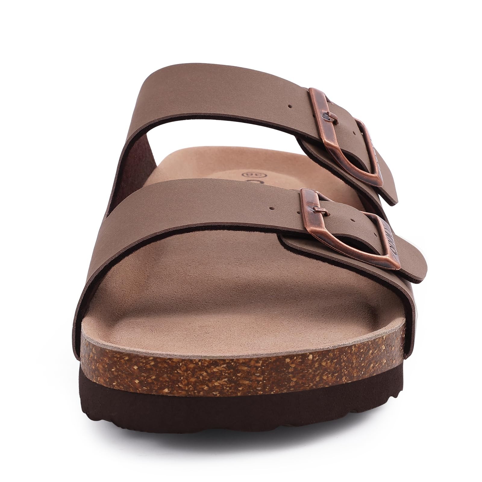 ODOLY Unisex Cork Footbed Slide Sandal, Arch 8-8.5 Women/6.5-7 Men, Brown