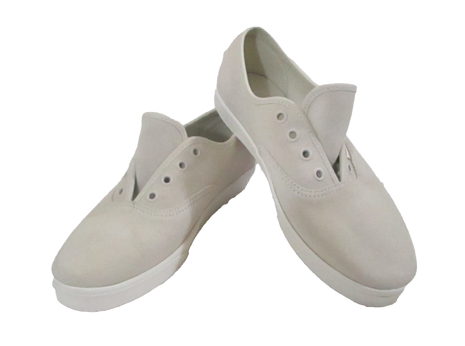 NEW VANS 4-Eyelet Laceless Suede Sneakers Shoes 7.5 Women/6 Men Off-White 500714
