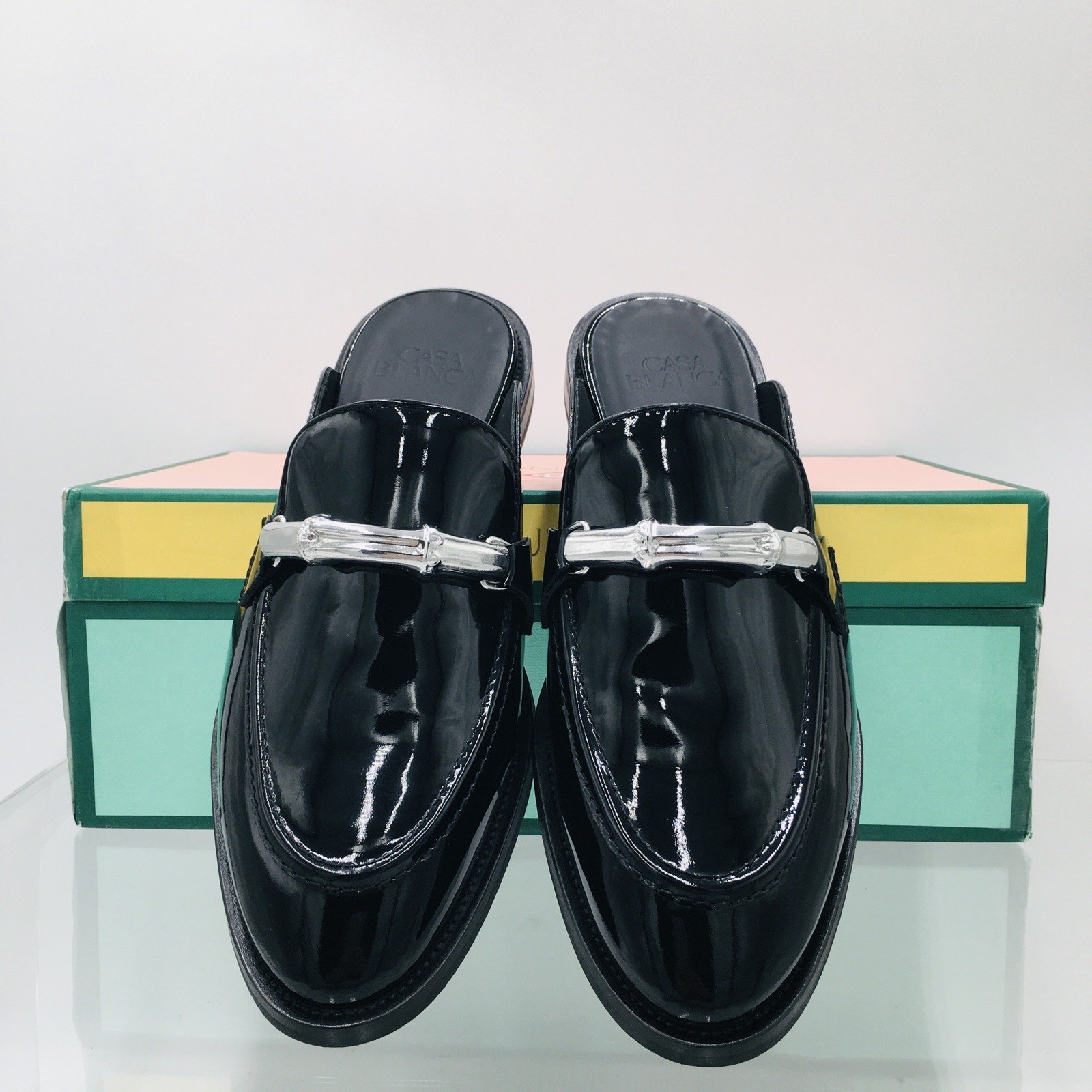 Casa Blanca Patent Sabot Bamboo Shoes Women’s Size EU 40 US 10 M