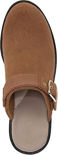 Bzees Open Book Clogs Brown Mules With Buckle Size 9W NEW