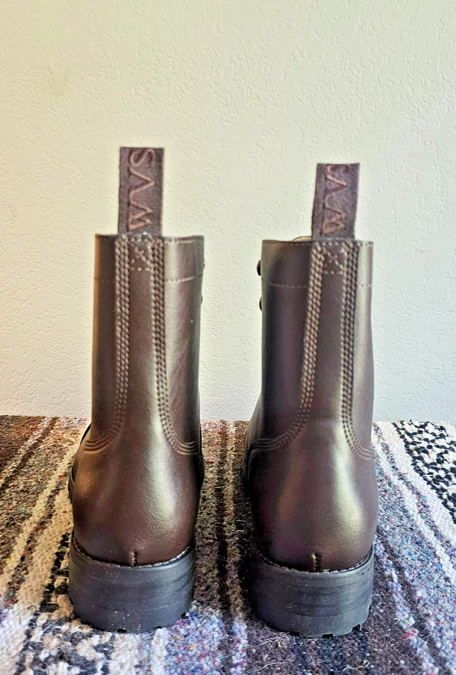 Will’s Vegan Shoes Dark Brown Vegan Leather Carbon-Neutral Work Boots Sz 9