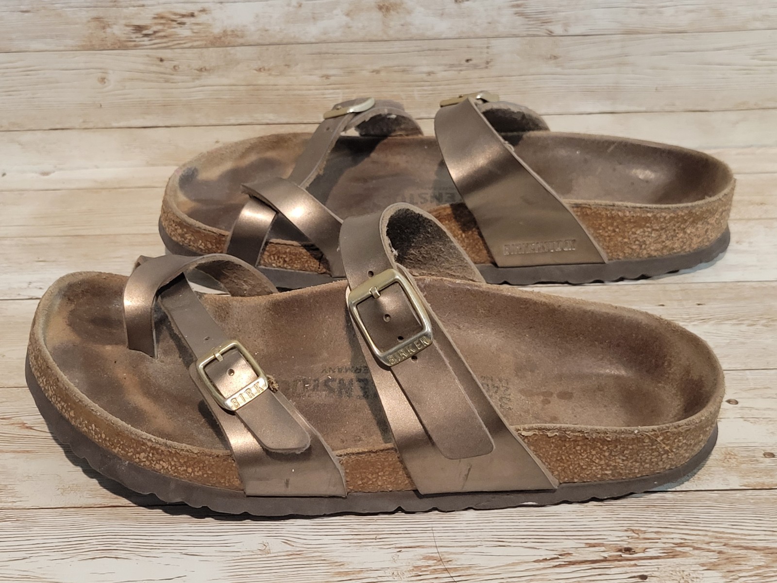 Birkenstock Mayari Metallic Bronze Leather Sandals Women’s US 7 EU 37
