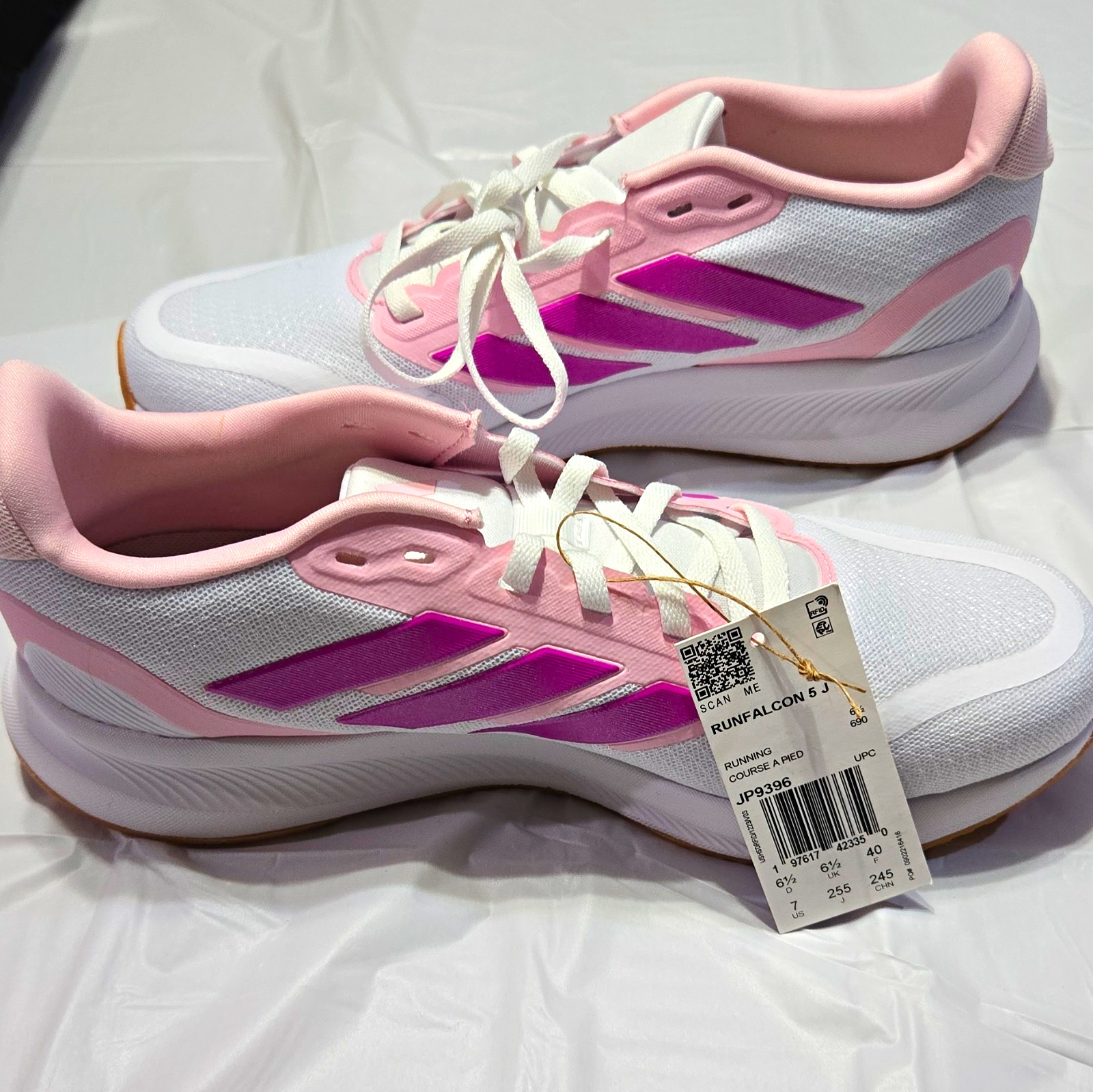 adidas Runfalcon 5 Women Mesh Low Top Running Sneakers White/Pink/Purple JP9396