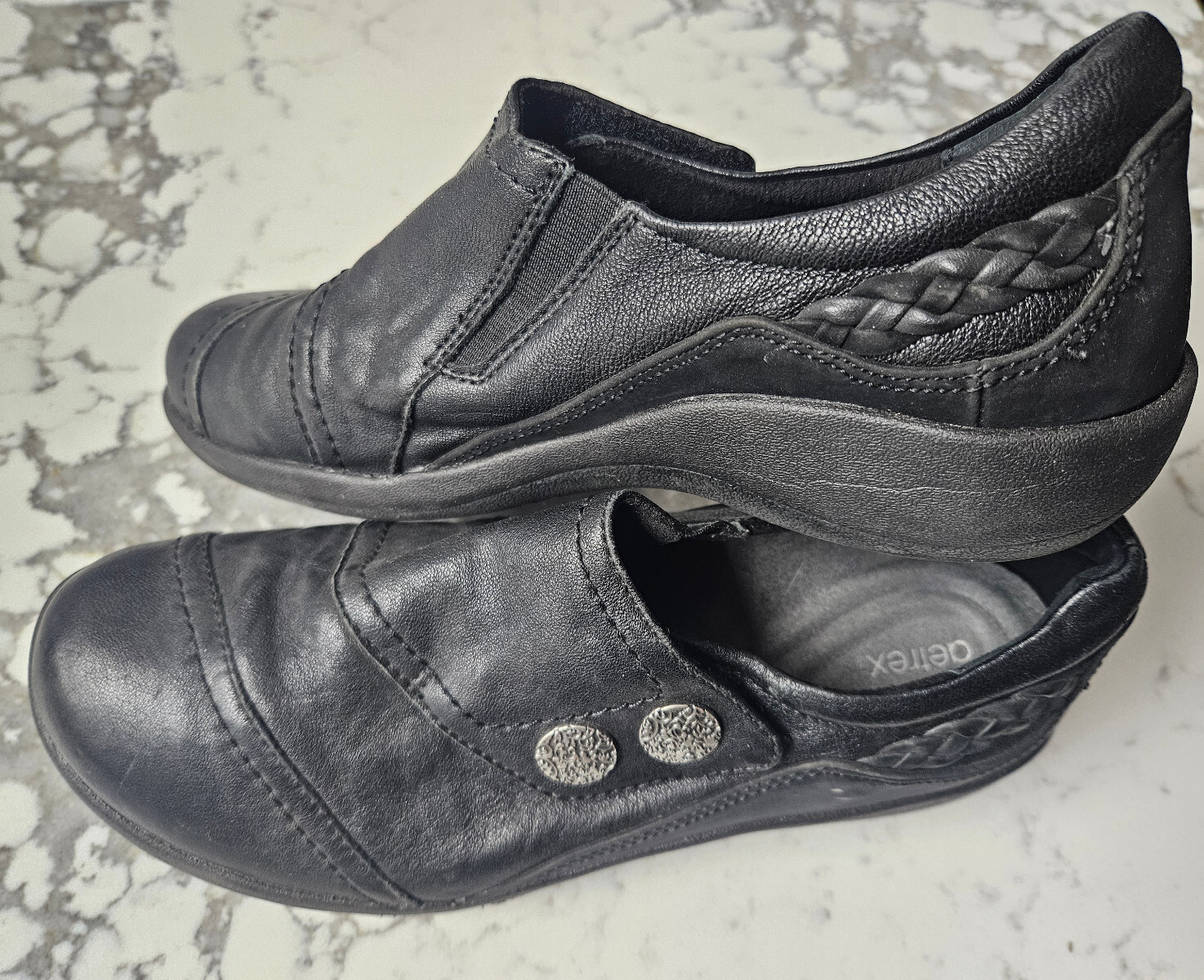 Womens Aetrex Karina Monk Strap Black Slip-on Shoes size UK36 US 6.5 VeryNice