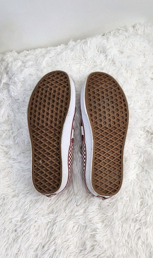 Vans Athletic Sneaker Shoes Womens 8.5 Womens Red White Checkered Upper Low Top