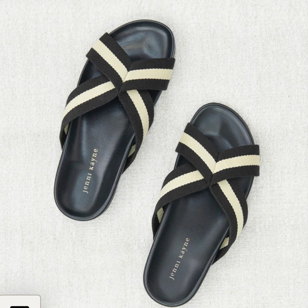 Jenni Kayne Crossover Made In Italy Slides Sandals Sz 36