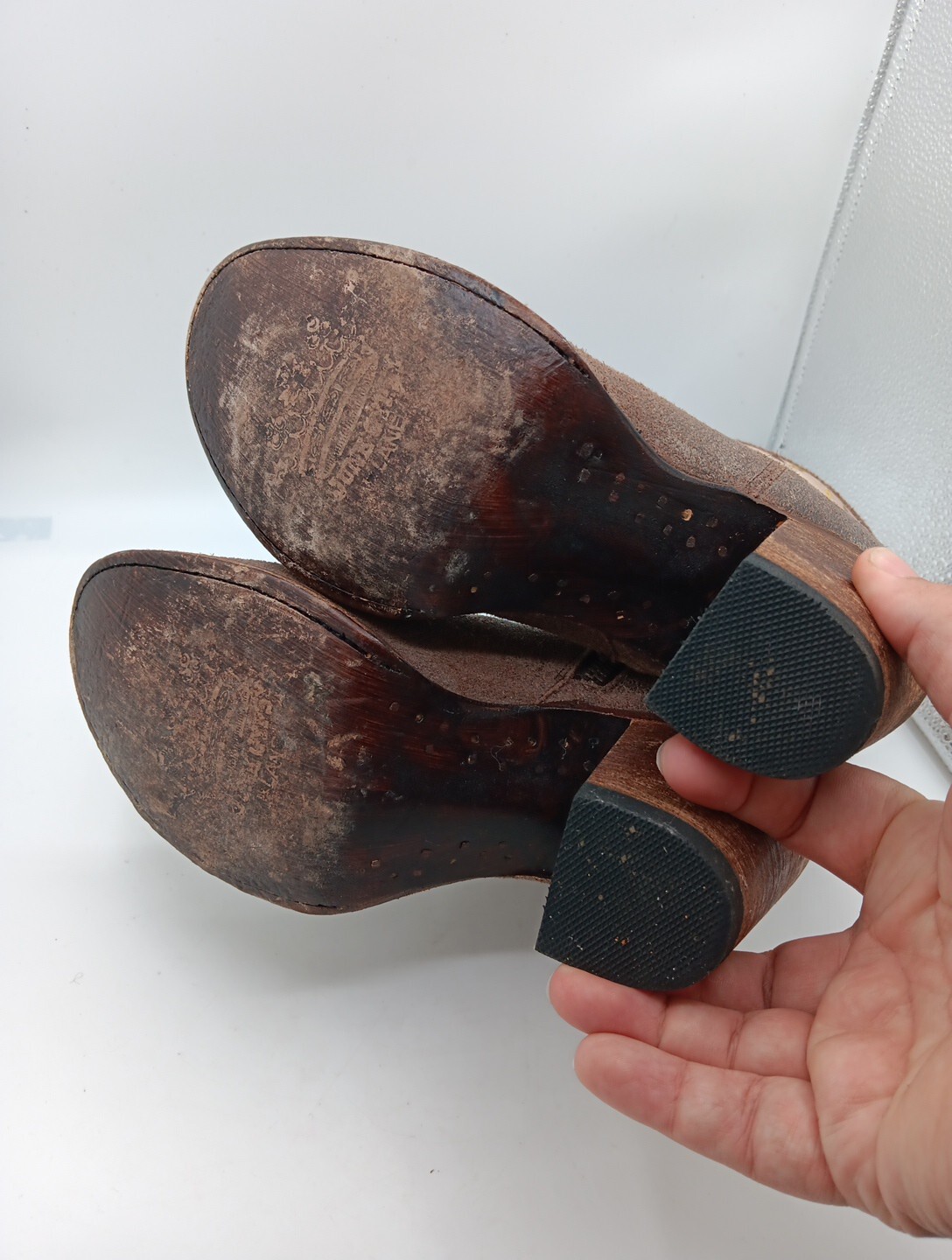 Womens Junk Gypsy By Lane Heeled Distressed Leather Boots Size 7