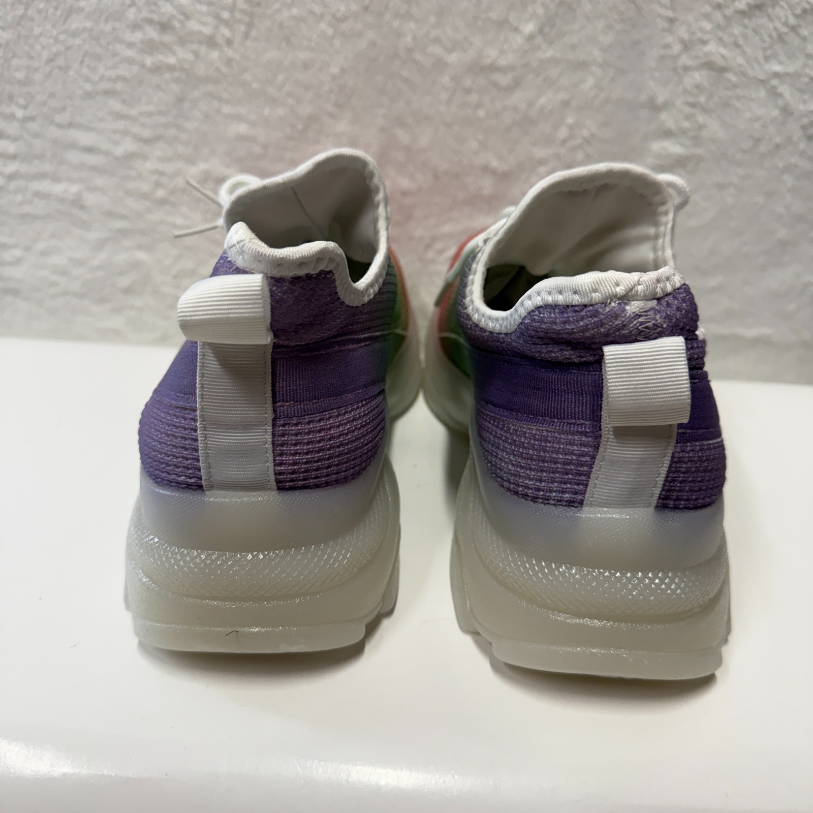 Wanted Fiesta Womens US 8 Running Shoes White Multi Rainbow Athletic Sneakers
