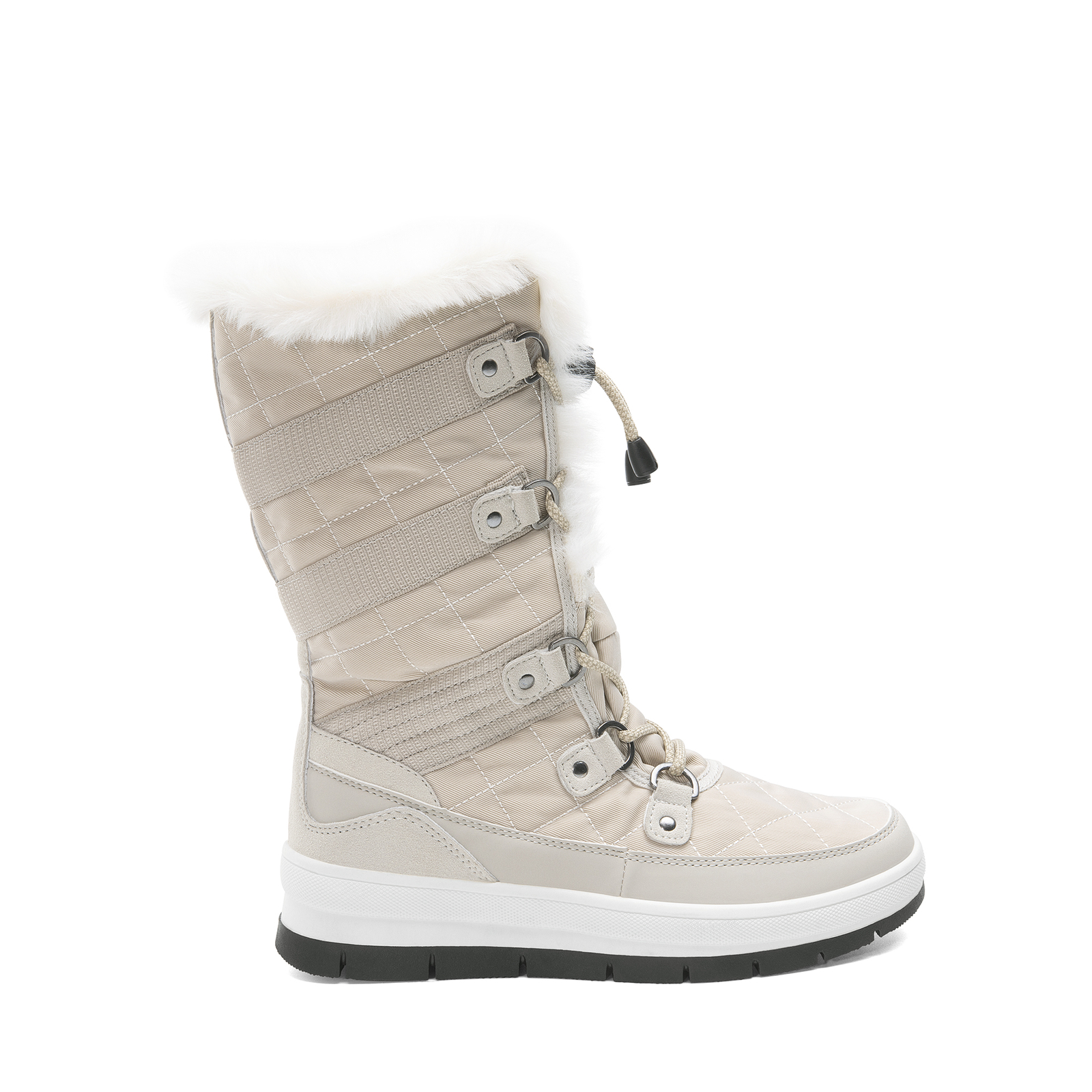 Women’s Snow Boots Soft Warm Fur Lined Lace up Mid Calf Outdoor Indoor Ski Boots