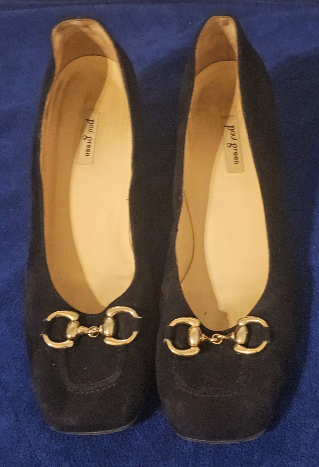 Paul Green Austria Black Suede Horsebit Block Heel Pumps Women’s 6.5 Designer