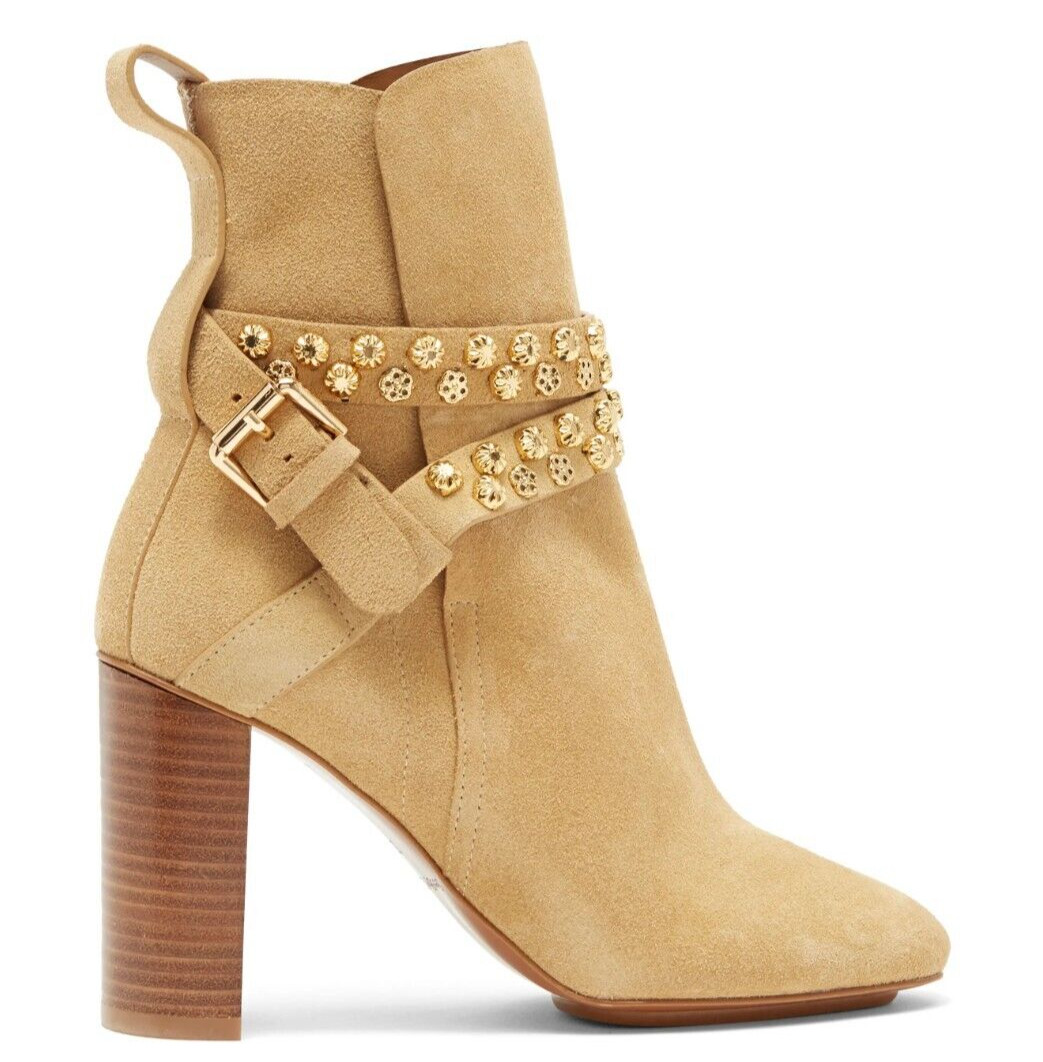 See by Chloe Lean Leon Suede Ankle Boots Bootie Size 39.5 / US 9.5 Fits Like 9