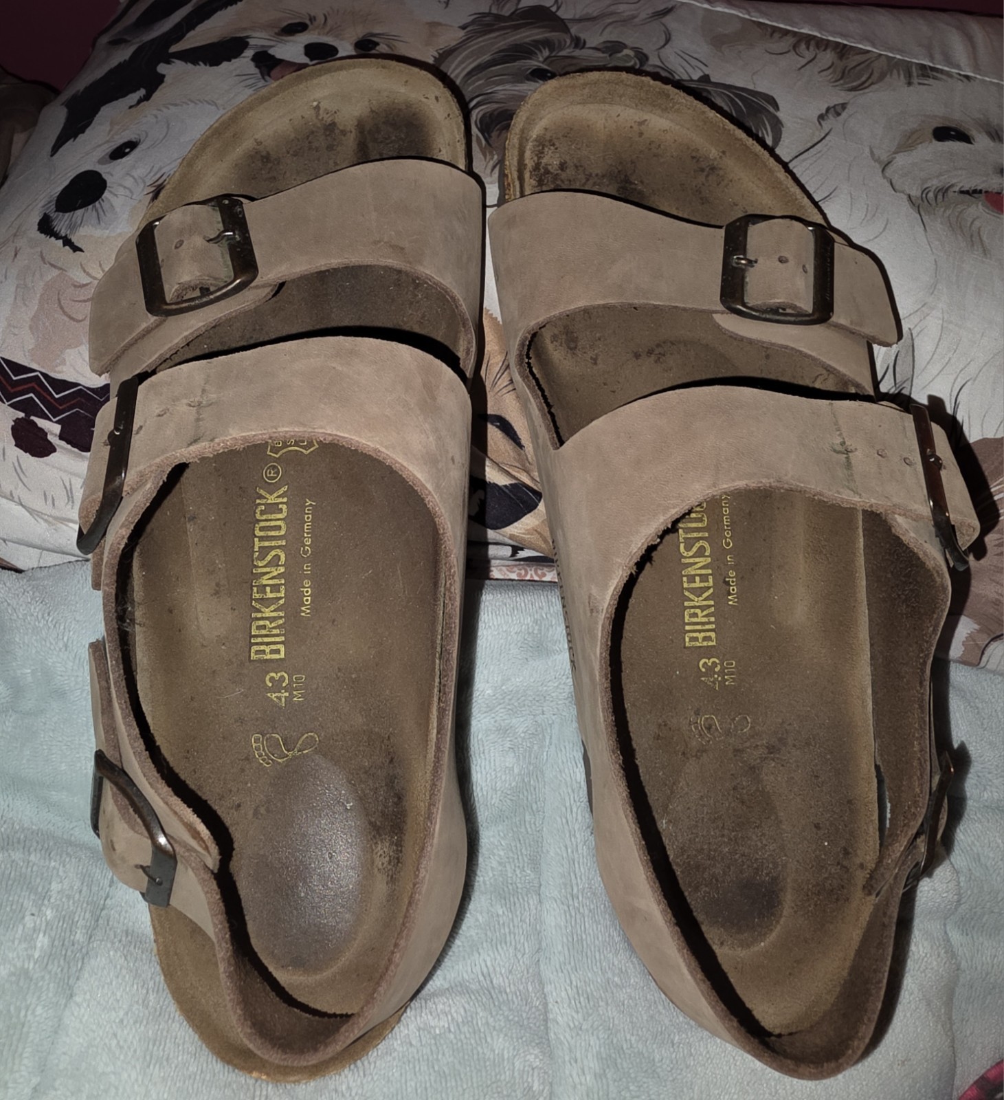 Birkenstock Arizona Mocha Birkibuc Leather Sandals Narrow/Wide Size 43 MENS 10