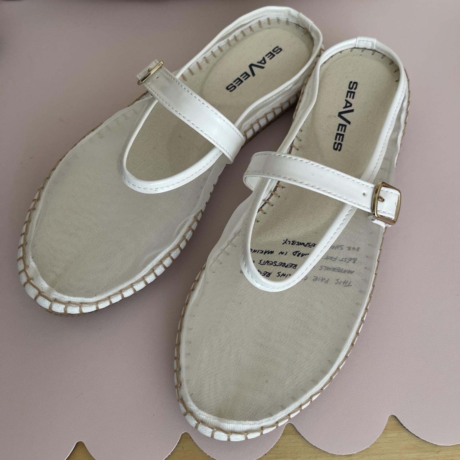 New White Mesh SeaVees Belmond Mules – Size 9 – No Box