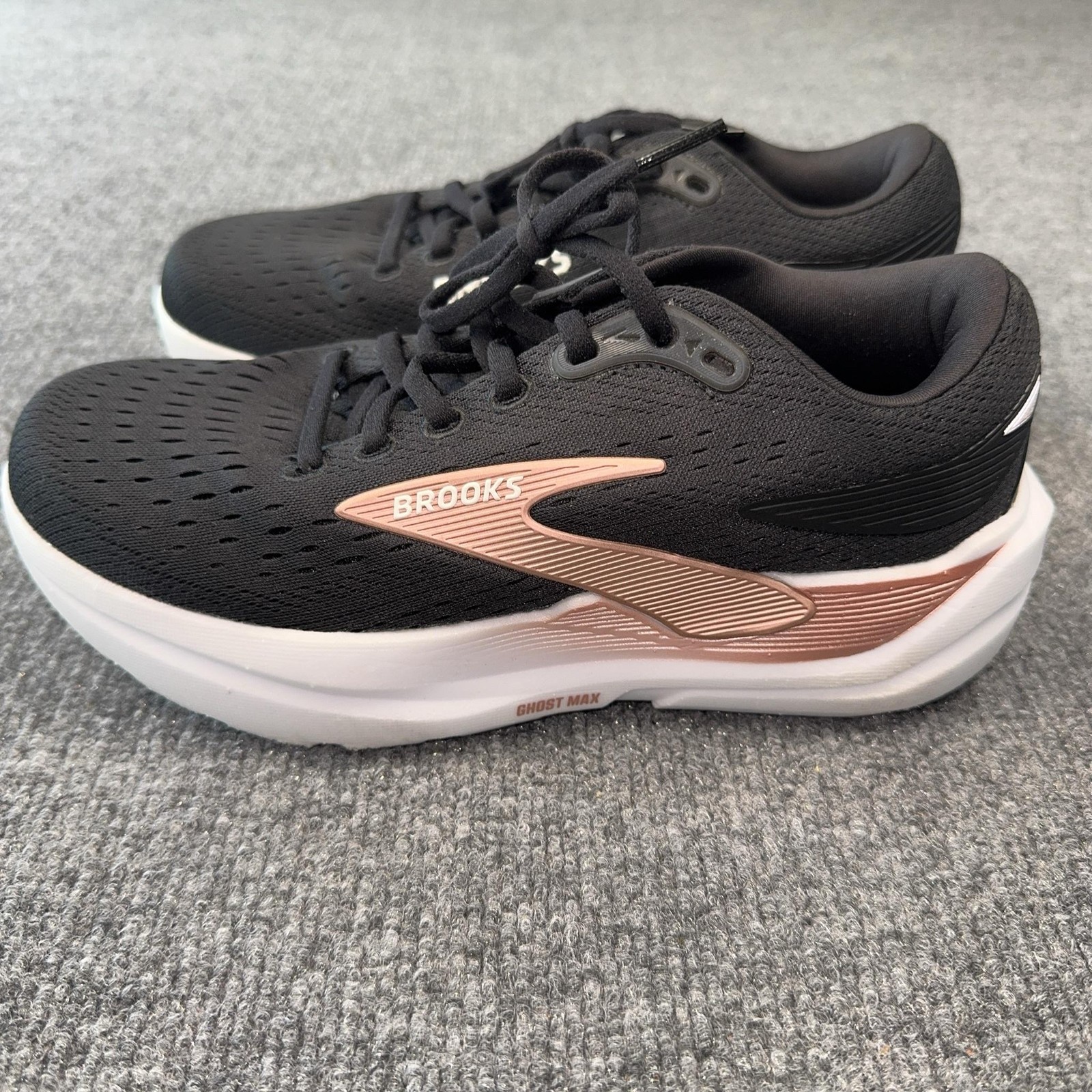 Brooks Ghost Max Running Shoes Womens Size 6.5D Black Wide 1204571D043