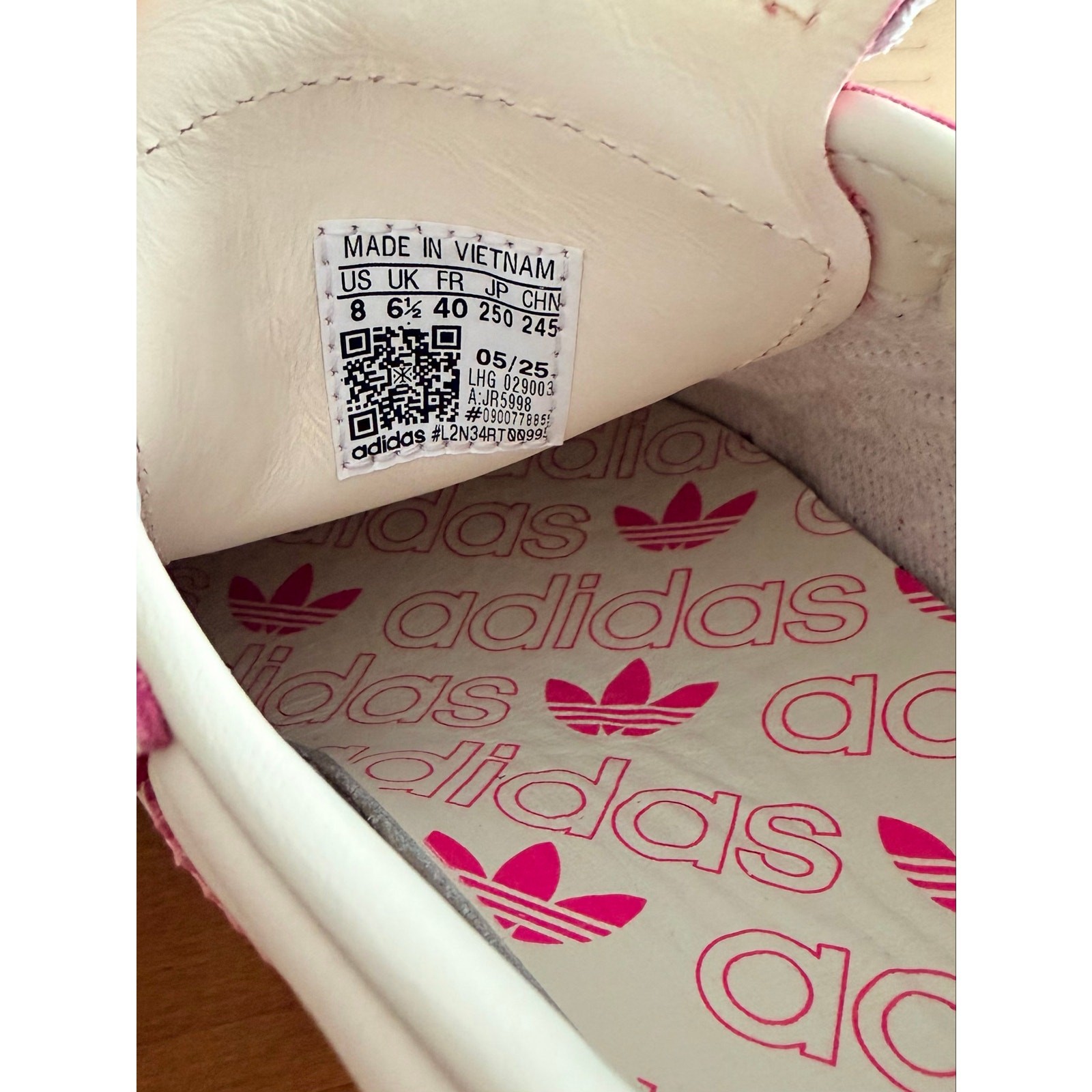 Adidas Samba LT Distressed Pack Cream/Shock Pink Womens 8 JR5998