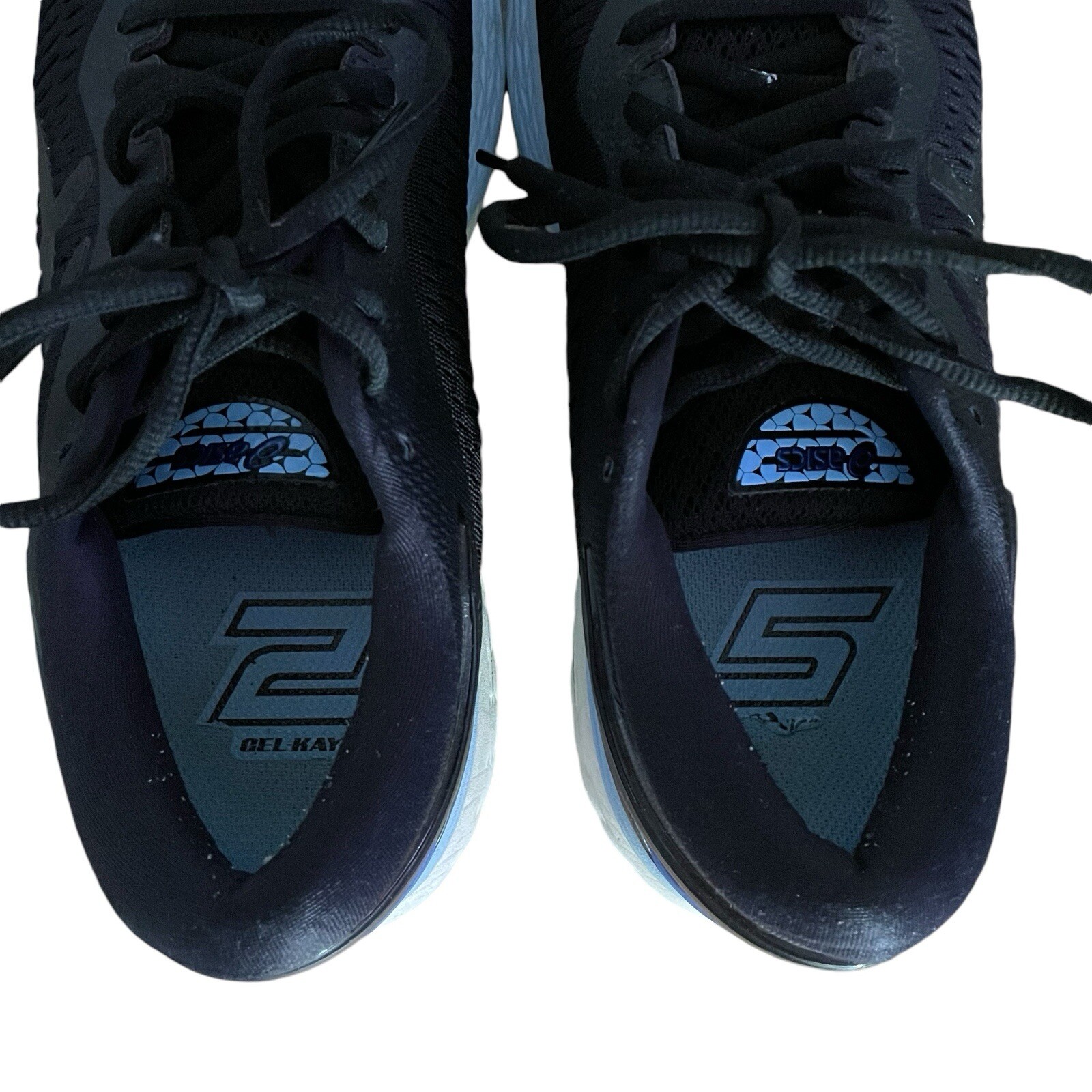 ASICS Gel Kayano 25 Black Blue Size 7.5 Duomax FlyteFoam Style 1012A026 Athletic