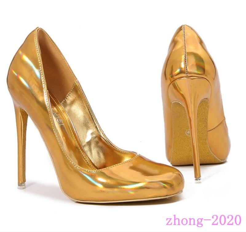 Womens Shiny Faux Leather High Heels Pumps Party Nightclub Stage Casual OL Shoes