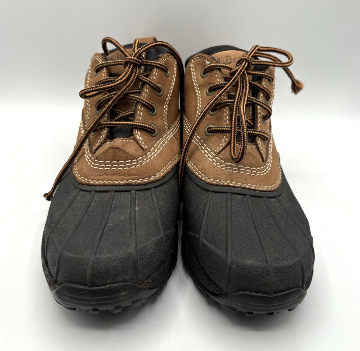 LL Bean Duck Bootie Women’s Size 8.5 Black Tan Waterproof Rain Hunting Shoe