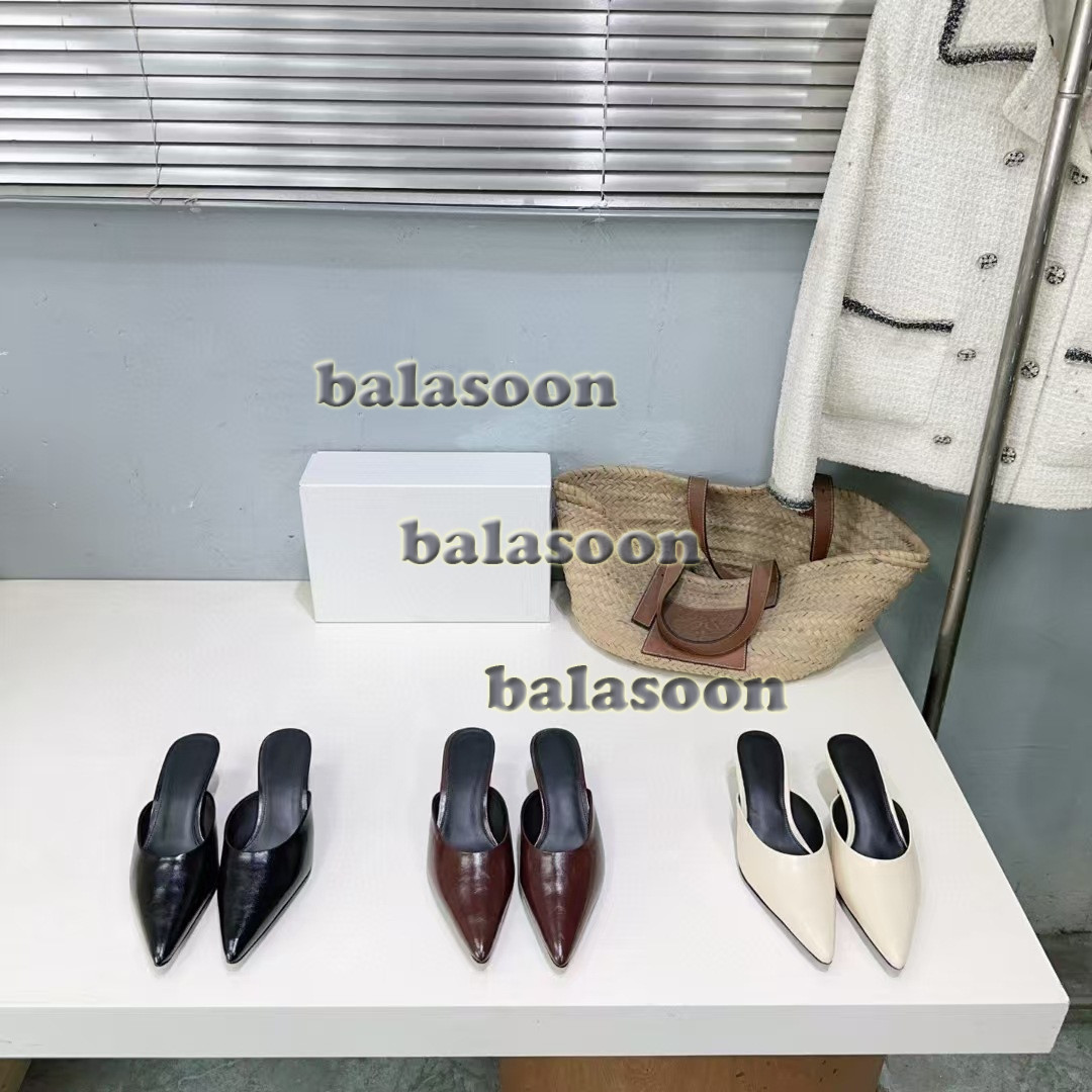 2026 Baotou semi-slipper pointed low heel women’s shoes fashion casual slippers