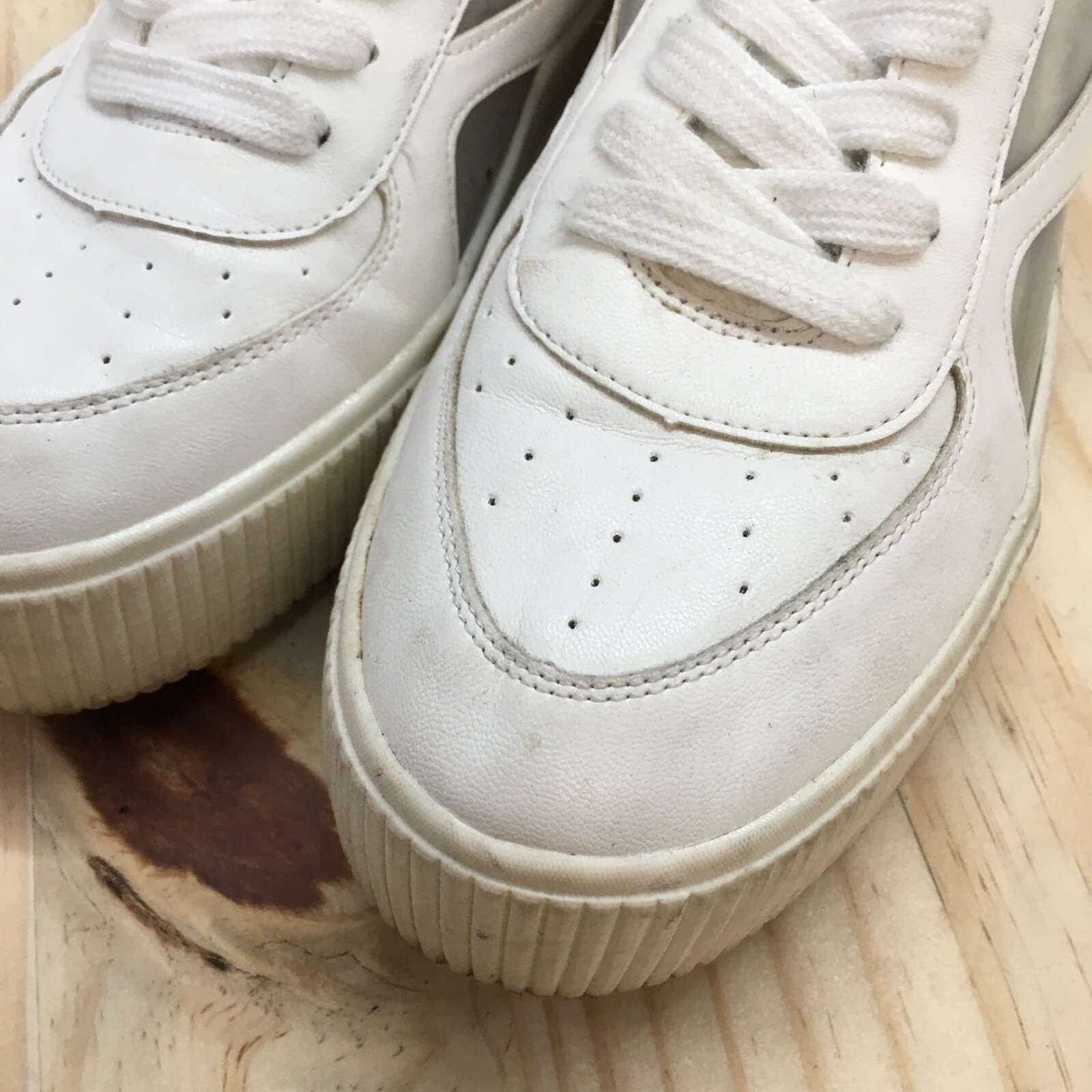 Mix No. 6 Shoes Womens 10 Emmalyn Platform Sneakers White Faux Leather Casual