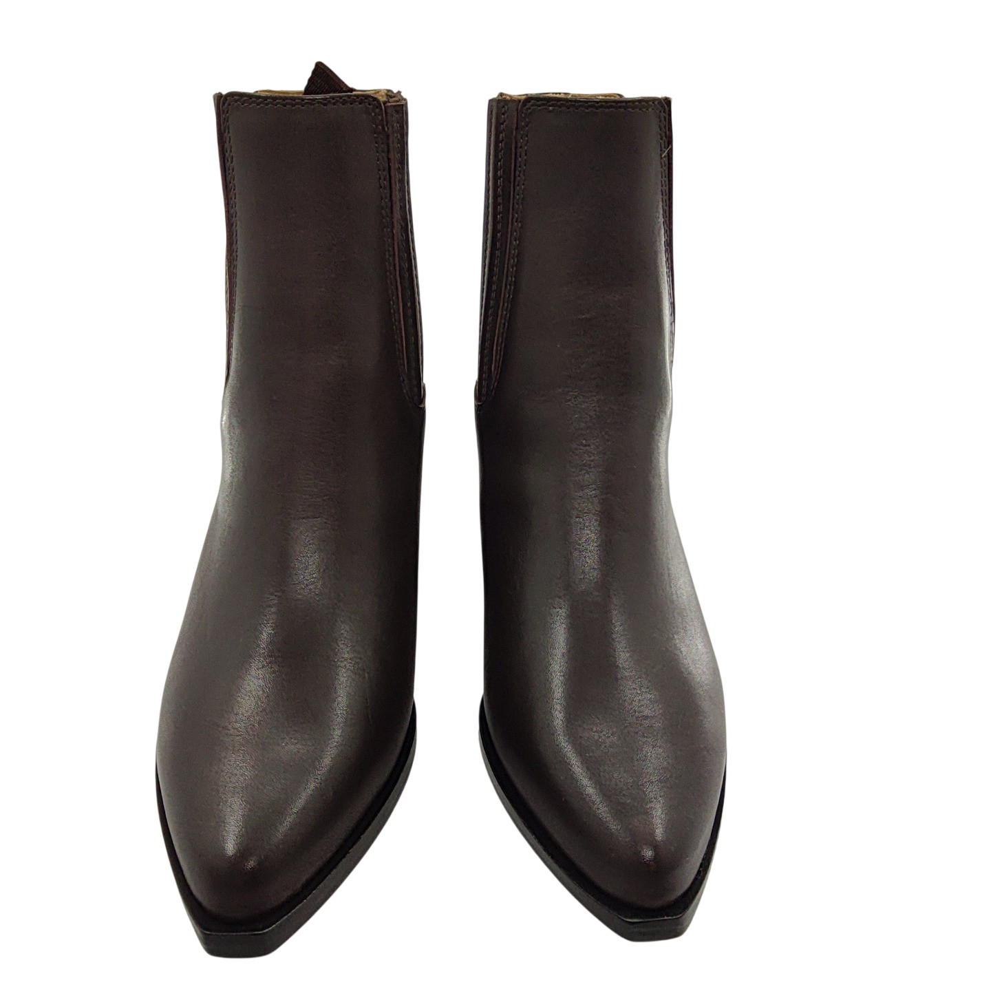 Quince Women Italian Leather Western Chelsea Ankle Boot Coffee Bean 9