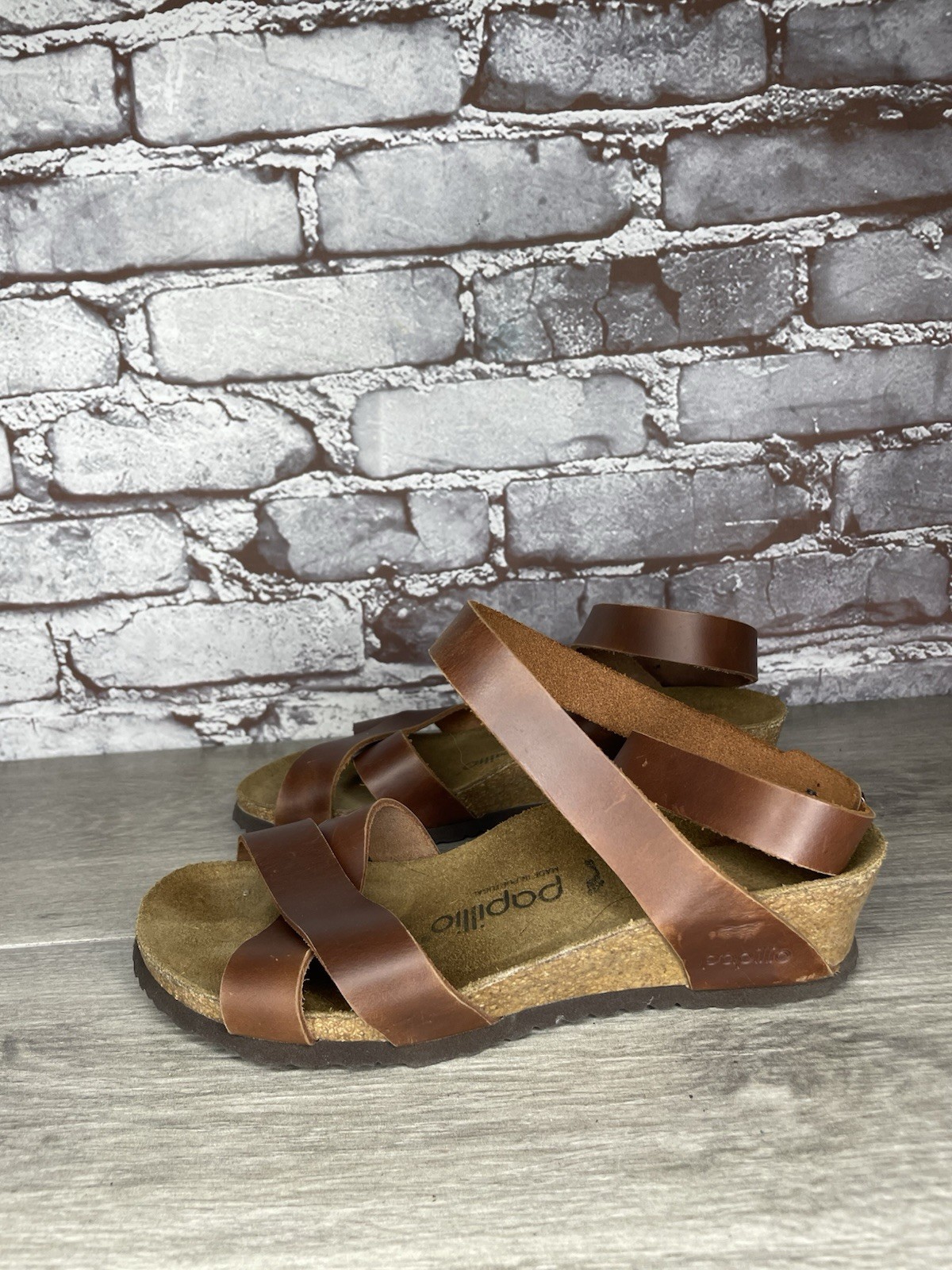 Papillio BIRKENSTOCK Lola Brown Leather Ankle Strap Sandals Women Sz 36EU/6M US