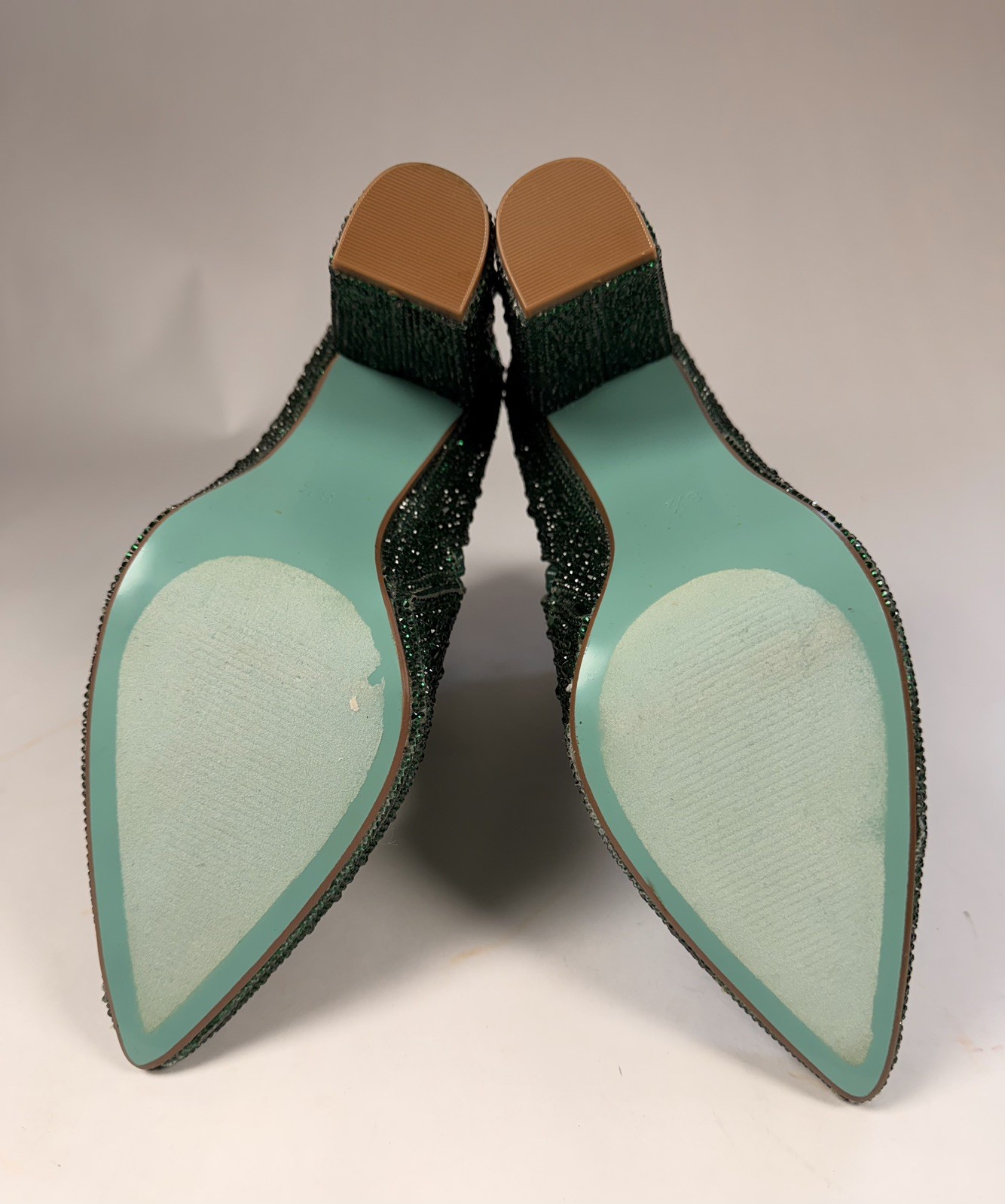 Betsey Johnson Emerald Green Cady Rhinestone Boots Women’s US 8.5 No Box