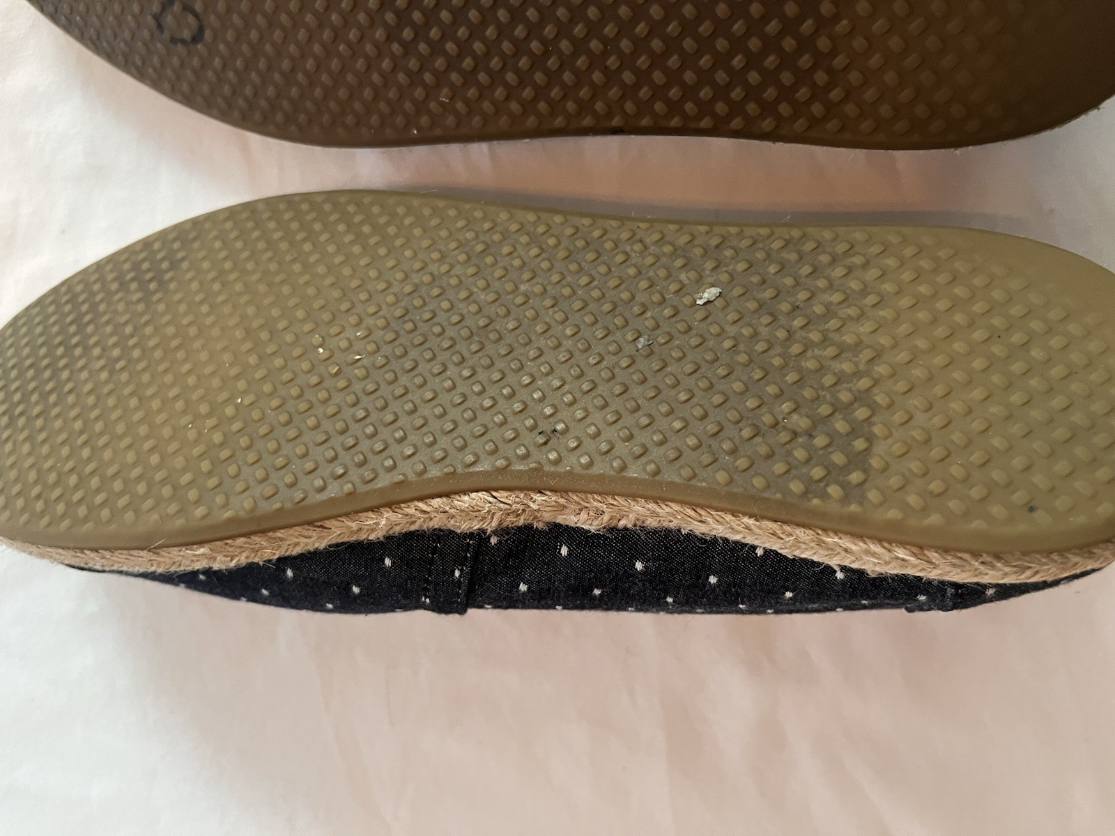 TOMS Women’s Slip On Shoes Size 10 Alpargata Navy Blue Polka Dot Chambray