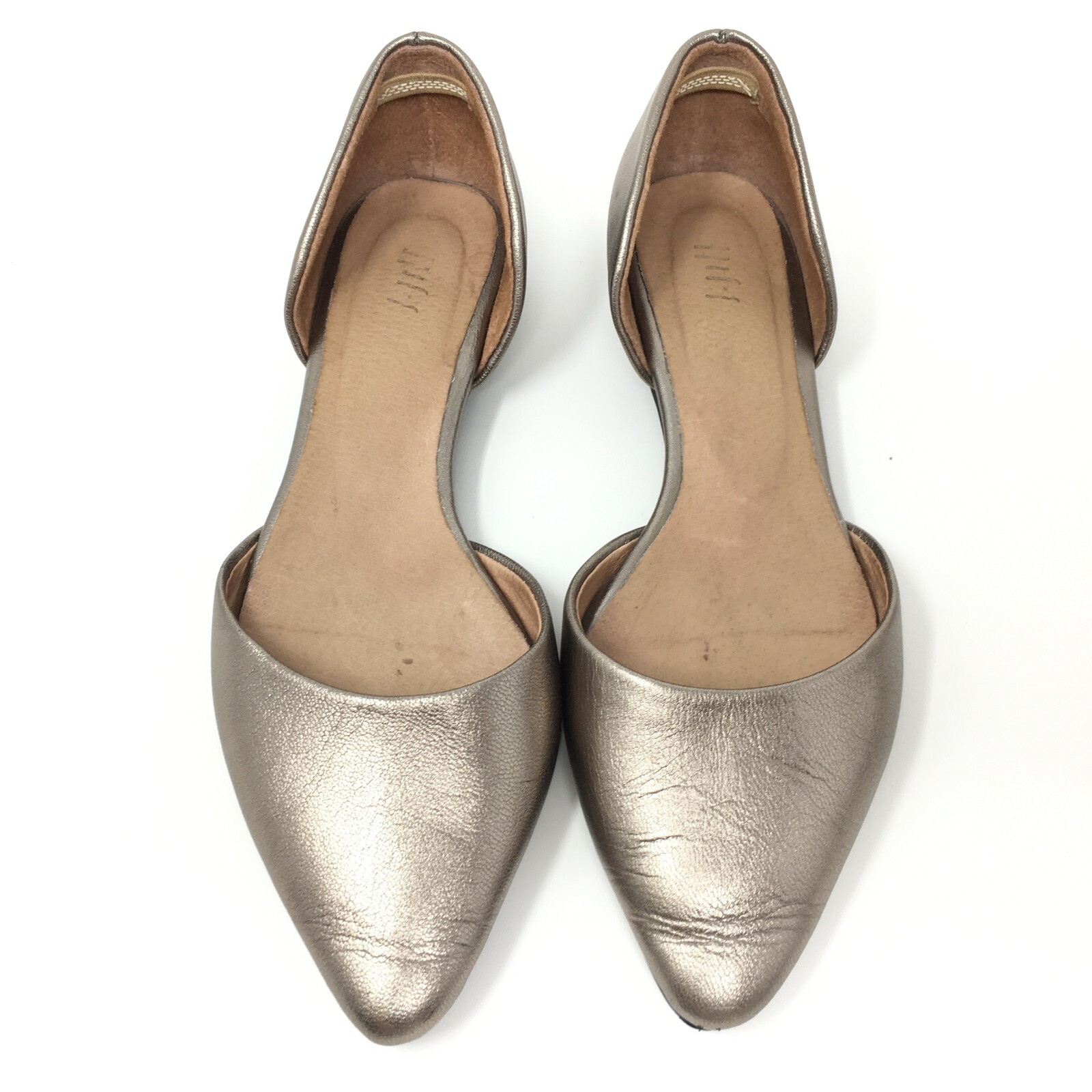 J Jill Ida D’Orsay Flats Loafers Shoes Womens Size 6 Gold Leather Slip On