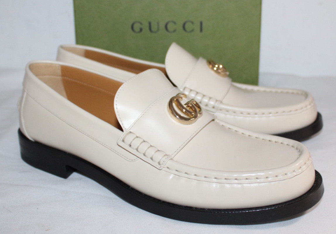 NWB Gucci Marmont GG New Ivoire Loafers Flats Slip Ons 41 816333