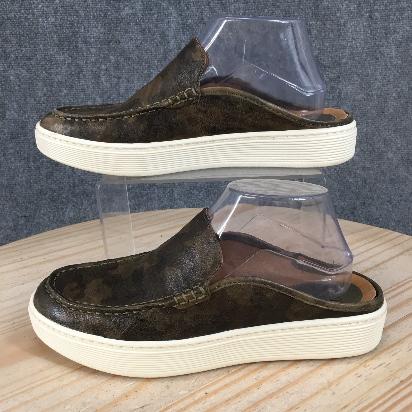 Sofft Somers Shoes Womens 7.5 M Casual Slip On Mule Sneakers Camouflage Brown