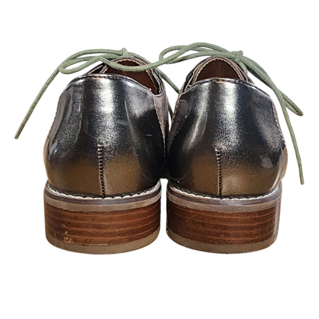 Seychelles By Your Side Women’s 8.5 Oxfords Lace Up Metallic Cap Toe Shoes
