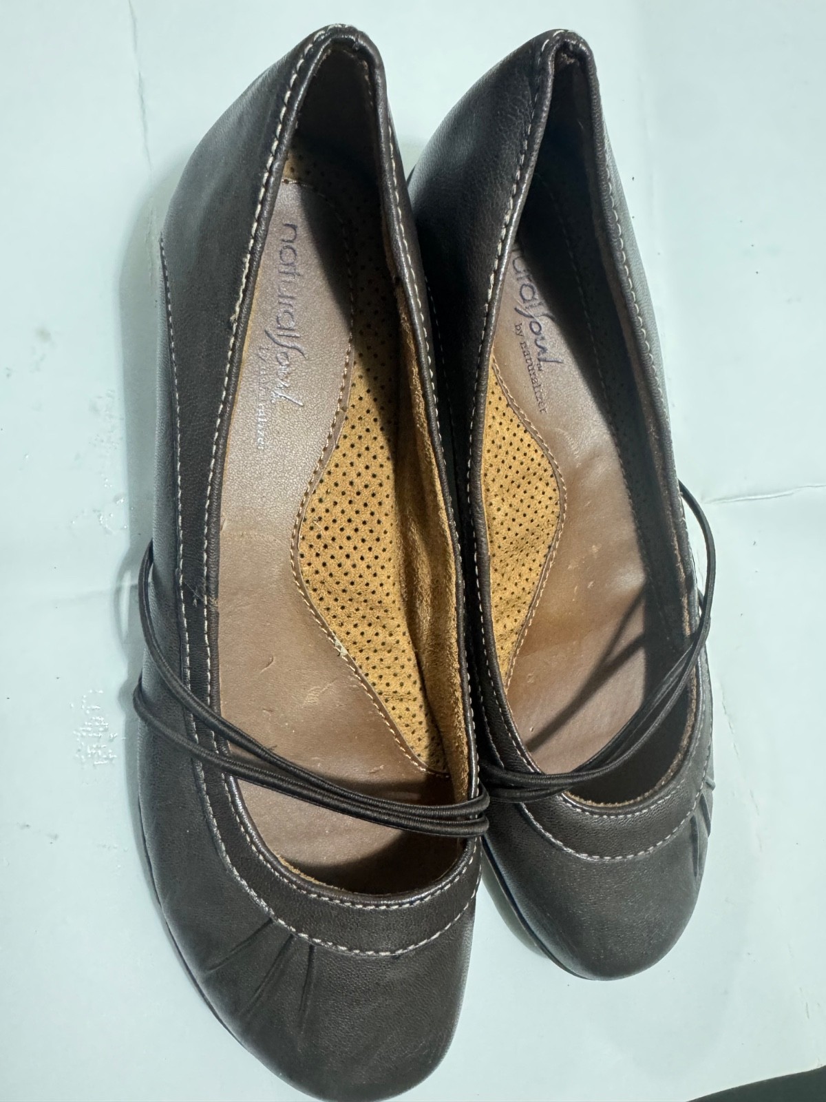 Natural Soul by Naturalizer Women’s Mary Jane Flats Brown Leather Size 7