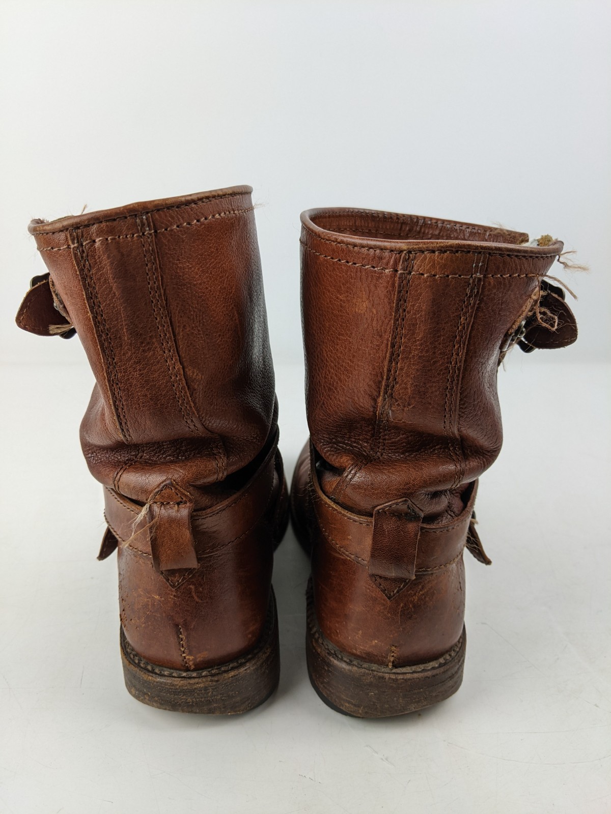 frye jaden cross engineer harness boots womens size 5 cognac brown leather