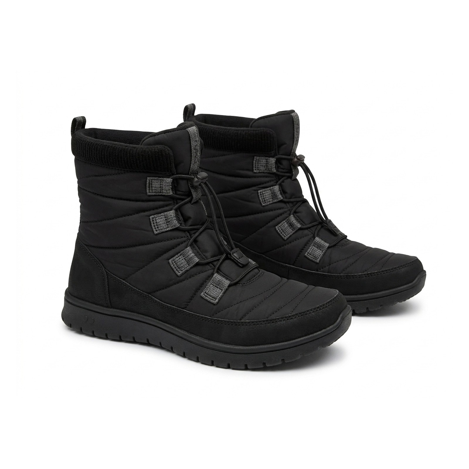 Ryka Repel Quilted Toggle Lace-Up Winter Boots Womens 9.5W Black New