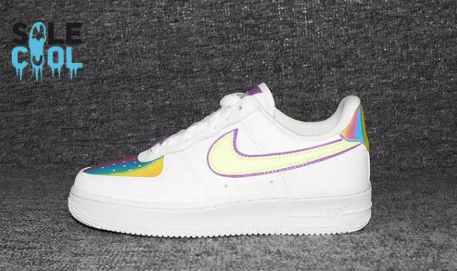 Nike Air Force Easter White Barley Volt Hyper Blue Womens CW0367-100
