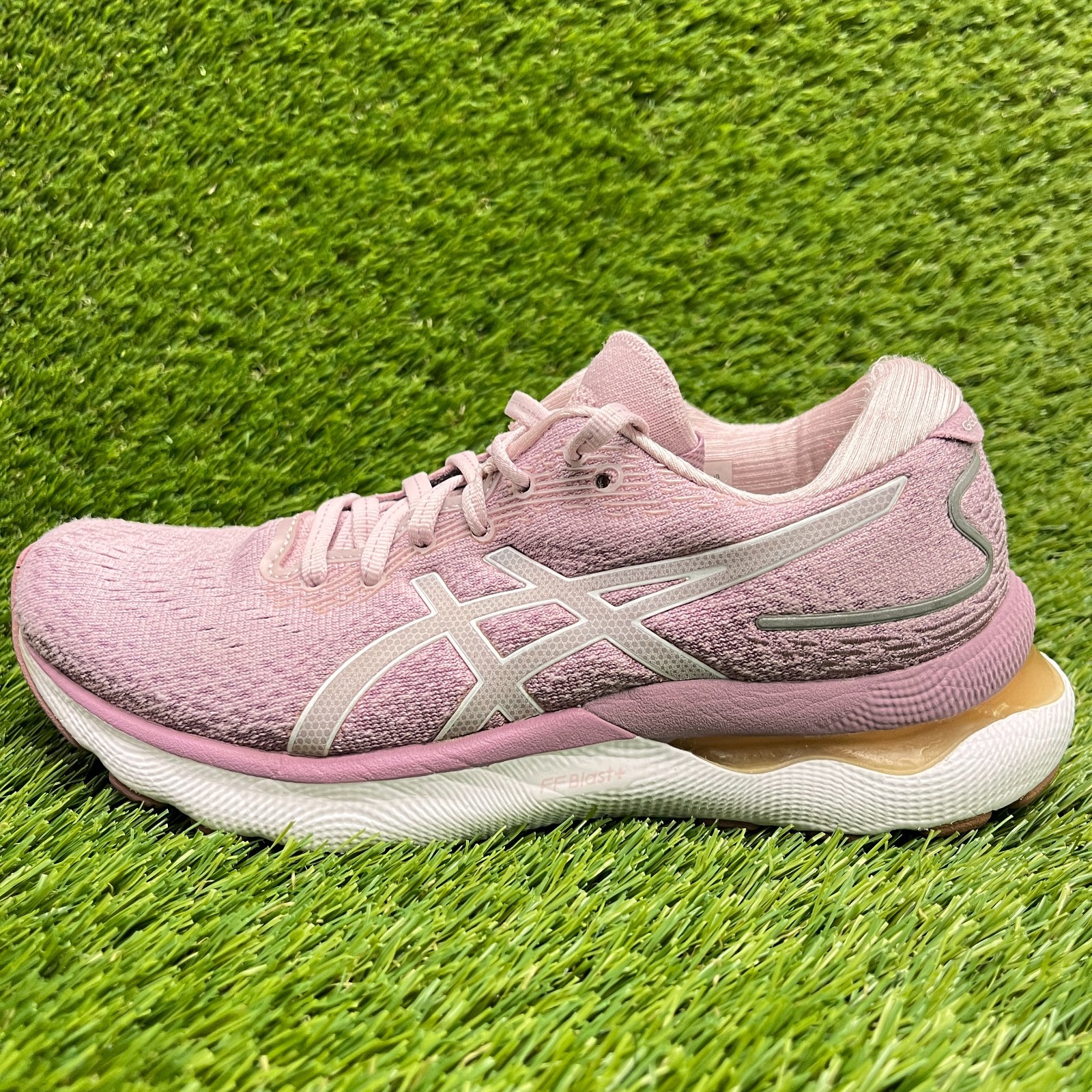 Asics Gel Nimbus 24 Womens Size 6 Pink White Athletic Running Shoes Sneakers